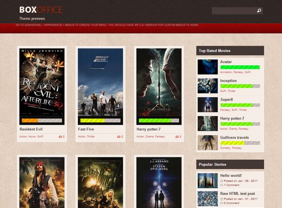 Boxoffice Totally Free WordPress Theme