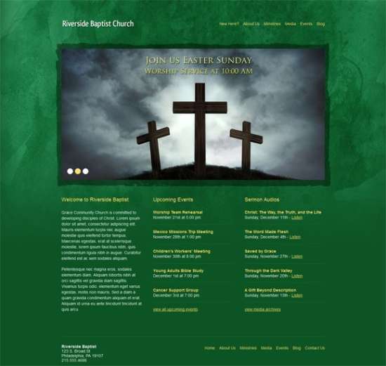 Green Grunge WordPress Theme