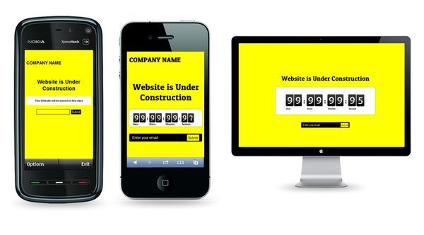 Yellow Underconstruction WordPress Mobile Theme
