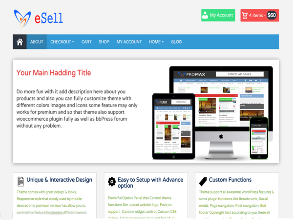 free esell eCommerce WordPress theme