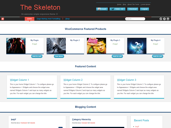 Free The Skeleton eCommerce WordPress Theme