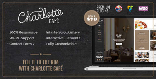 Charlotte Premium Café Bistro WP Theme