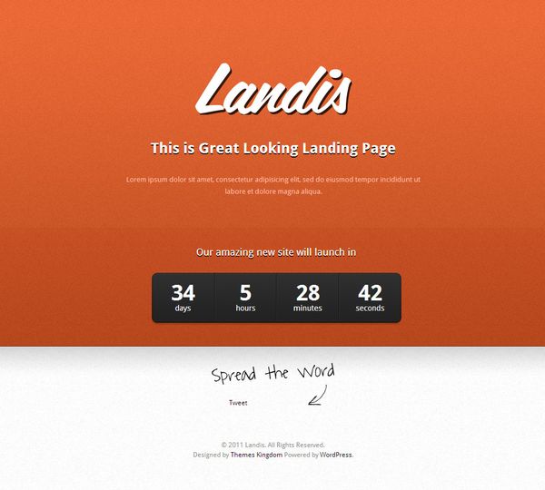 Landis Under Construction WordPress Theme
