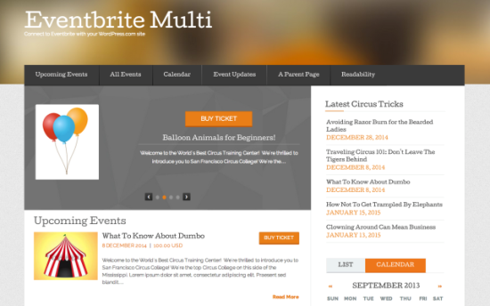 Eventbrite Multi Event WordPress Theme