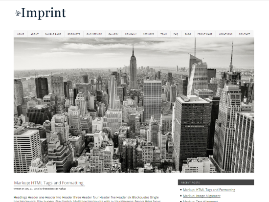 Imprint WordPress Theme