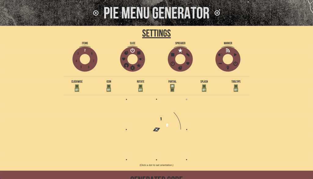 Preview of Pie Menu Generator
